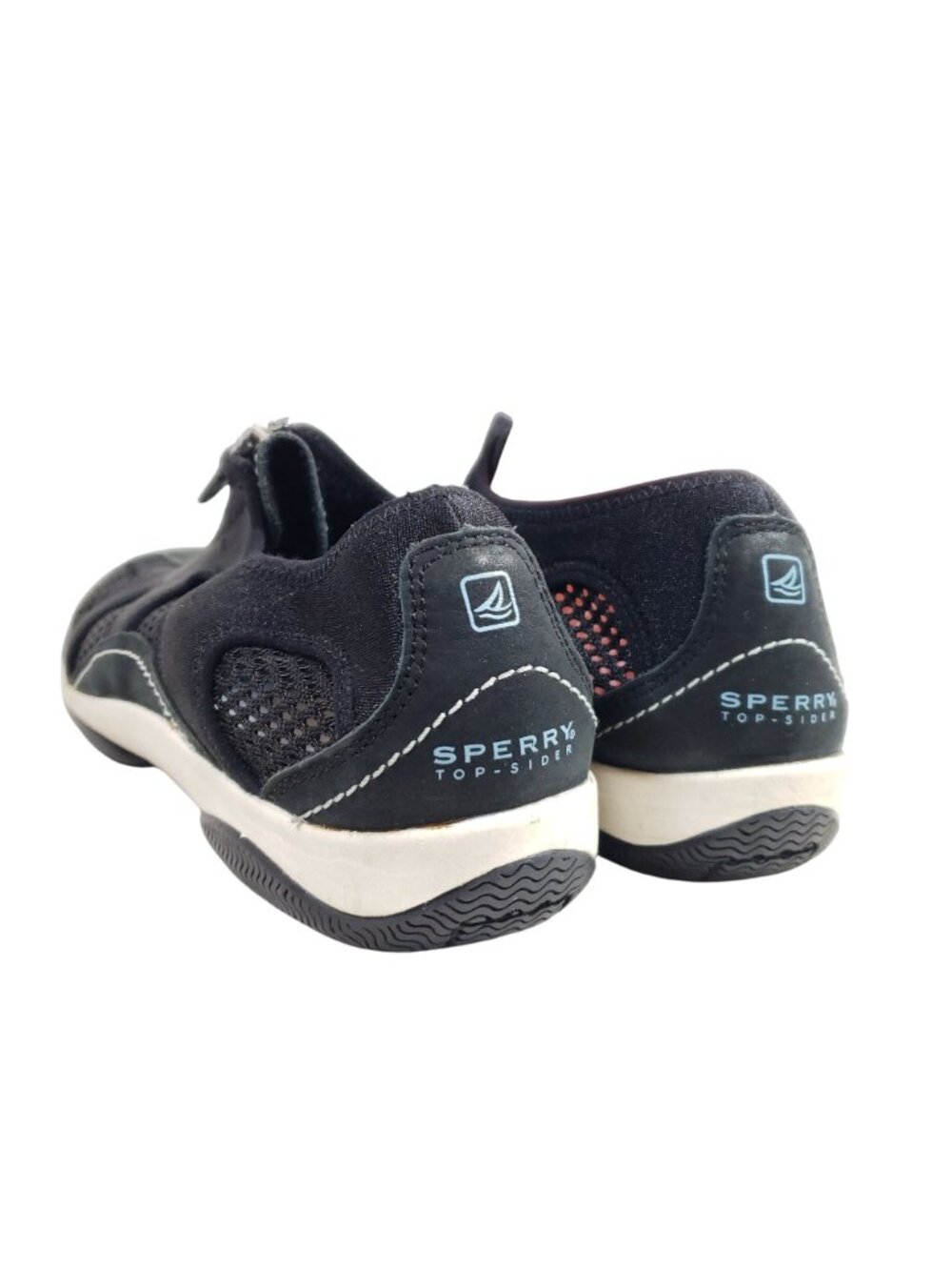 Sperry Top-Sider Womens Size 9 Black Mesh & Suede Zip Slip-On Sneakers - Picture 4 of 9